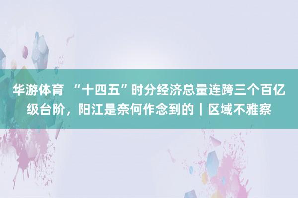 华游体育  “十四五”时分经济总量连跨三个百亿级台阶，阳江是奈何作念到的｜区域不雅察