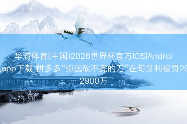 华游体育(中国)2026世界杯官方IOS|Android手机app下载 拼多多“弥远砍不完的刀”在旬牙利被罚2900万