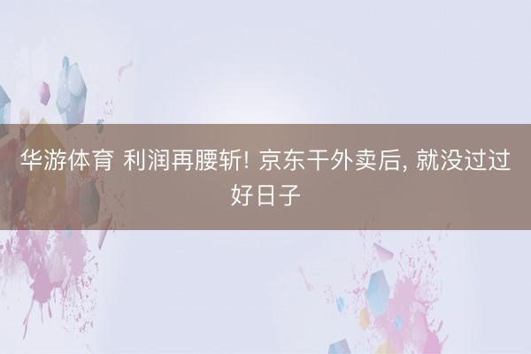 华游体育 利润再腰斩! 京东干外卖后, 就没过过好日子