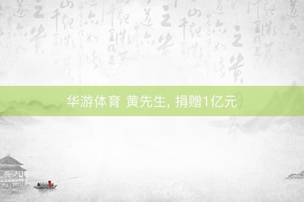 华游体育 黄先生, 捐赠1亿元