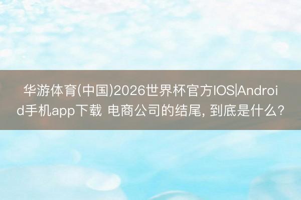 华游体育(中国)2026世界杯官方IOS|Android手机app下载 电商公司的结尾， 到底是什么?