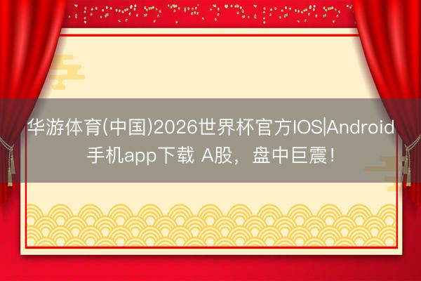 华游体育(中国)2026世界杯官方IOS|Android手机app下载 A股,盘中巨震!