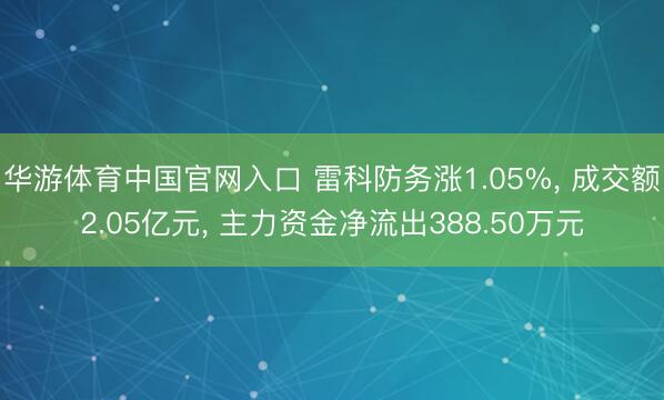 华游体育中国官网入口 雷科防务涨1.05%, 成交额2.05亿元, 主力资金净流出388.50万元