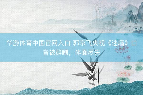 华游体育中国官网入口 郭京飞央视《迷墙》口音被群嘲,体面尽失