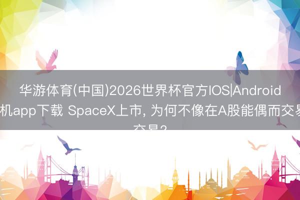 华游体育(中国)2026世界杯官方IOS|Android手机app下载 SpaceX上市, 为何不像在A股能偶而交易?