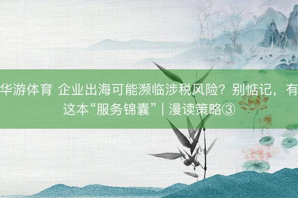 华游体育 企业出海可能濒临涉税风险?别惦记,有这本“服务锦囊” | 漫读策略③